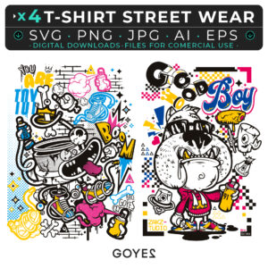 Graffiti Streetwear T- shirt Designs Pack 1