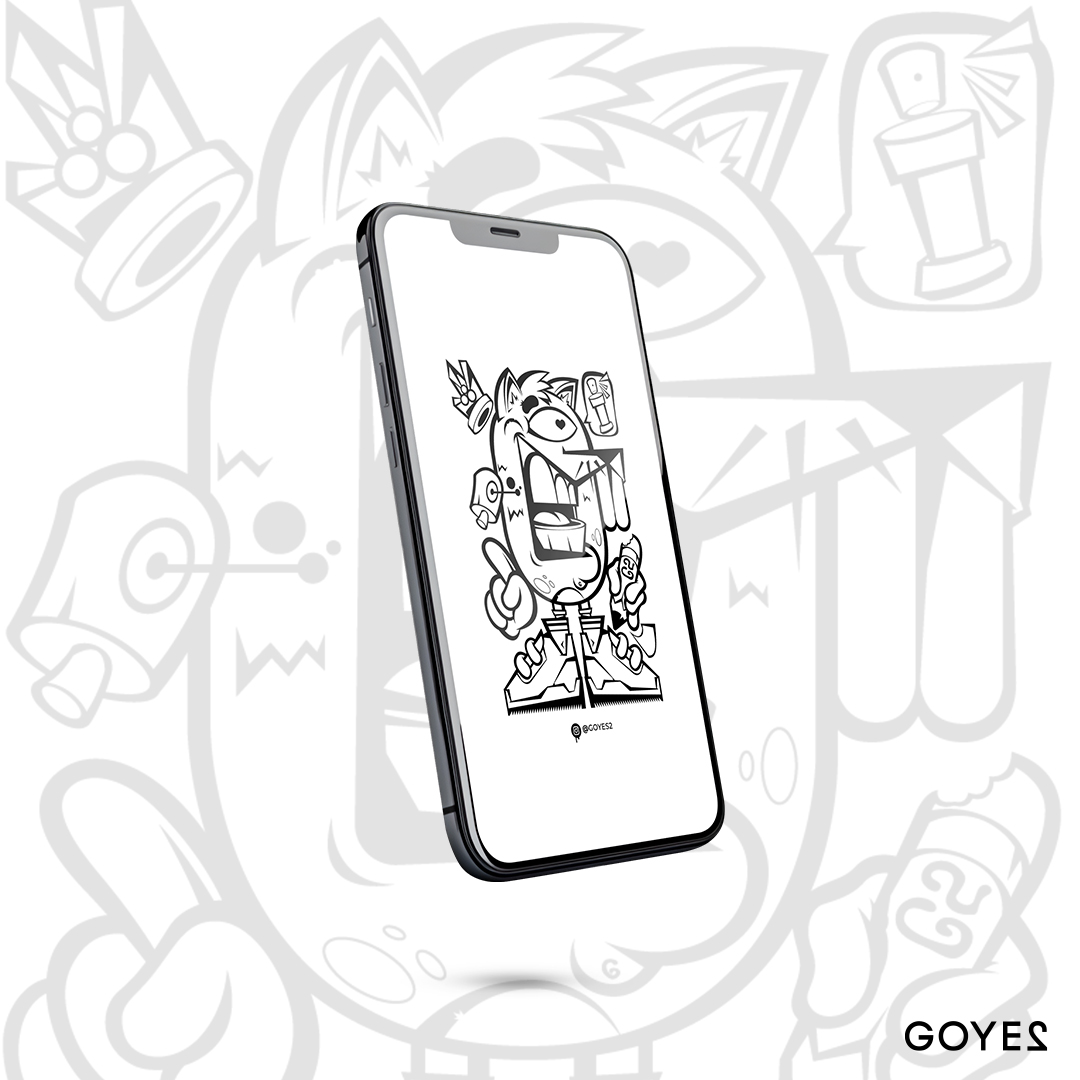 Wallpaper Rat Graffiti Style Blanck And White